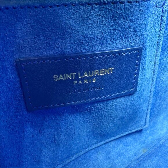 Yves Saint Laurent Sac de Jour Nano Leather Crossbody Bag Blue - Picture 9 of 11
